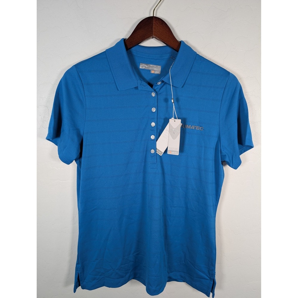 Callaway Polo Shirt‎ Womens Medium Blue Climatic Opti-Dri Golf Performance NWT